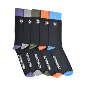 Lambretta Mens Contrast Socks (Pack of 5) (Navy/Multicoloured)