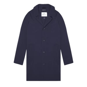 Aquascutum Active Stretch Caban Trench Coat Navy Blue Jacket