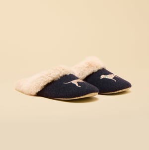 Joules Slippet Womens Mule Slippers Navy