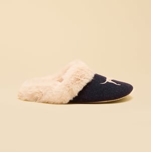 Joules Slippet Womens Mule Slippers Navy