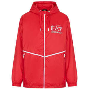 Ea7 Bold Logo Red Hooded Jacket