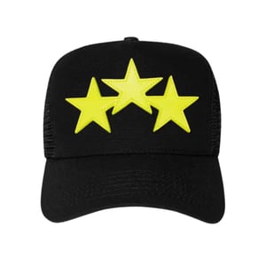 Amiri Three Star Trucker Hat Black Lime