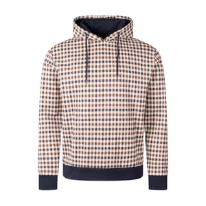 Aquascutum Active Iconic Club Rutig Beige Huvtröja