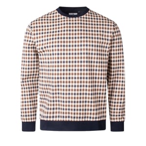 Aquascutum Active Iconic Crewneck Beige Rutig Tröja