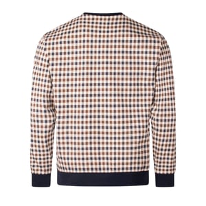 Aquascutum Active Iconic Crewneck Beige Rutig Tröja
