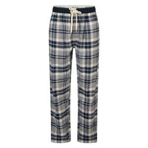 Phil & Co Heren pyjamabroek lang flanel geruit grijs