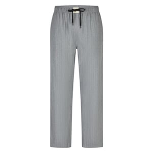 Phil & Co Heren pyjamabroek lang flanel gestreept grijs