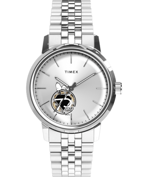 Timex Peanuts Marlin Heren Horloge Zilverkleurig TW2Y45000