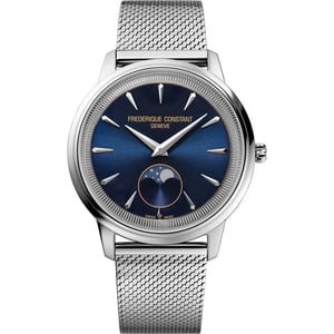 Frédérique Constant Moneta Moonphase Unisex Horloge Zilverkleurig FC-206N3S6B