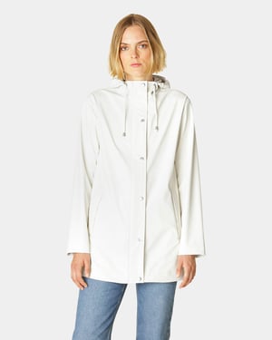 Short Raincoat in Light Grey
