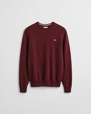 Crew Neck Jumper in Dark Red