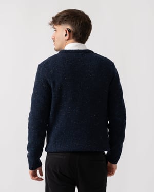 Crew Neck Jumper in Dark Blue