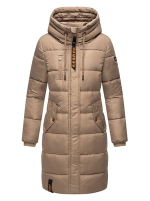 Marikoo dames winterjas – Lange gewatteerde jas met capuchon & zakken