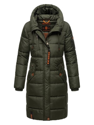 Marikoo dames winterjas – Lange gewatteerde jas met capuchon & zakken