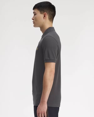 Plain Signature Polo Shirt in Dark Grey