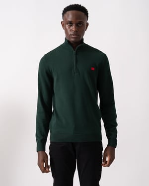 San Quintus-C 1/4 Zip Pullover in Dark Green