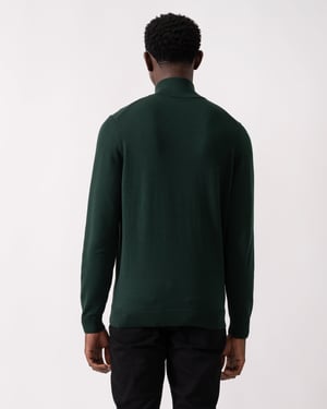 San Quintus-C 1/4 Zip Pullover in Dark Green