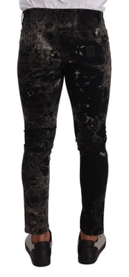 Marmorprintade smala jeans