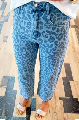Leopard Print Relaxed Jeans