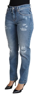 Dolce Gabbana Versleten Jeans Licht Gewassen