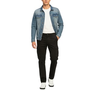 Mens Cargo Trousers Regular Fit Casual Stretch Cotton Cargo Combat Work Pants