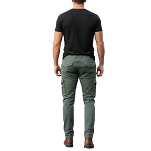 Mens Cargo Trousers Regular Fit Casual Stretch Cotton Cargo Combat Work Pants