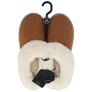 Apollo Dames instap pantoffels teddy donker