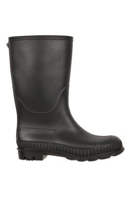 Kids Plain Wellies PVC Outer Deep Lugs Waterproof Outdoors Rain Boots Black