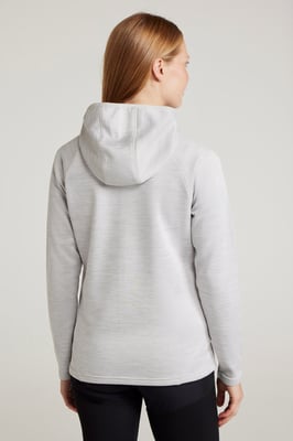 'IsoCool Dynamic Chakra' Women's Hoodie with Chin Guard Cosy Jacket Grey