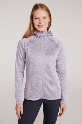 'IsoCool Dynamic Chakra' Women's Hoodie with Chin Guard Cosy Jacket Purple