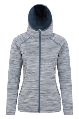 'IsoCool Dynamic Chakra' Women's Hoodie with Chin Guard Cosy Jacket Navy/Blue