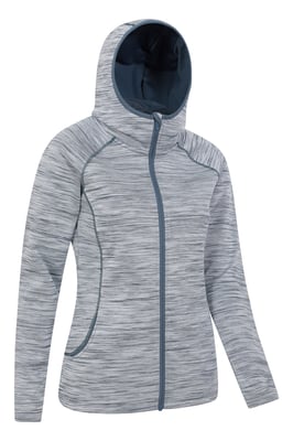 'IsoCool Dynamic Chakra' Women's Hoodie with Chin Guard Cosy Jacket Navy/Blue
