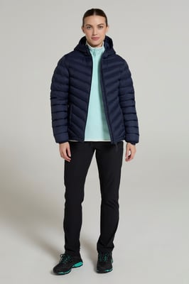 'Seasons' Women's Padded Jacket Water Resistant Insulated Winter Coat Dark Blue