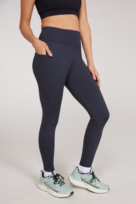 'Blackout' High Waisted Leggings Women's Stretchy Sweat Wicking Tights Dark Grey