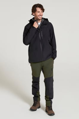 'Brisk Extreme' Men's Jacket with Multiple Pockets Mesh Lined Waterproof Coat Black