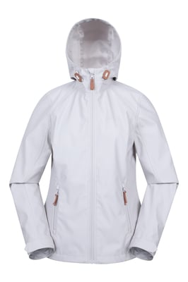 'Iona' Women's Softshell Jacket with Multiple Pockets Water Resistant Casual Everyday Coat Beige