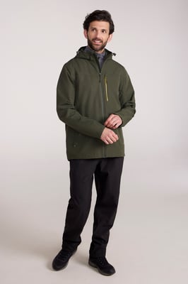 'Brisk Extreme' Men's Jacket with Multiple Pockets Mesh Lined Waterproof Coat Green