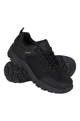 'Stampede' Kids Walking Shoes with Heel & Toe Bumper EVA Footbed Waterproof Footwear Black