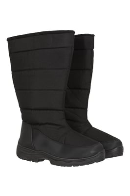 'Icey' Women's Snow Boots Sherpa Fleece Lined Snow Proof Skiing Shoes Black