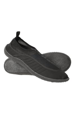 'Bermuda' Men's Aqua Shoe with Mesh Panel Slip On Summer Beach Sandals Black