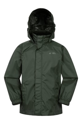 'Pakka' Kids Jacket Waterproof Wind Resistant Stylish Travelling Hooded Coat Khaki