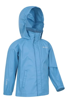 'Pakka' Kids Jacket Waterproof Wind Resistant Stylish Travelling Hooded Coat Blue