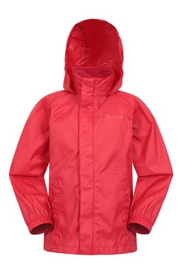 'Pakka' Kids Jacket Waterproof Wind Resistant Stylish Travelling Hooded Coat Red