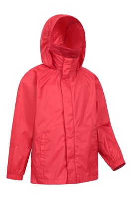 'Pakka' Kids Jacket Waterproof Wind Resistant Stylish Travelling Hooded Coat Red