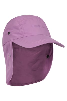 'Legionnaire' Kids Flap Cap Sun Protection Outdoors Summer Hat Purple