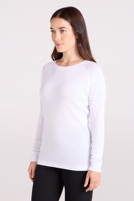 'Talus' Women's Long Sleeve Top Quick Dry Round Neck Thermal Base Layer White