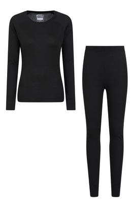 'Talus' Women's Thermal Top & Pant Quick Dry Breathable Gym Set Black