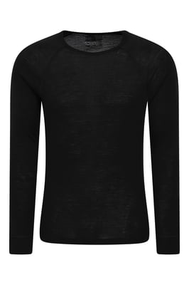 Men's Merino Thermal Top & Pant Breathable Elastic Waistband Gym Set Black