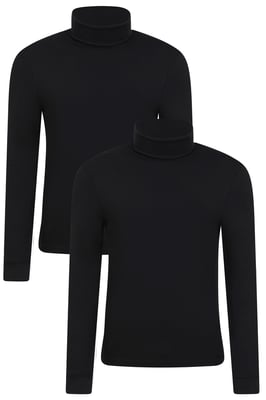 'Meribel' Men's Thermal Top Breathable Winter Base Layer - Pack of 2 Black