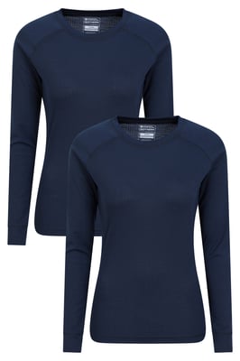 'Talus' Women's Round Neck Top Thermal Quick Drying Tee Navy